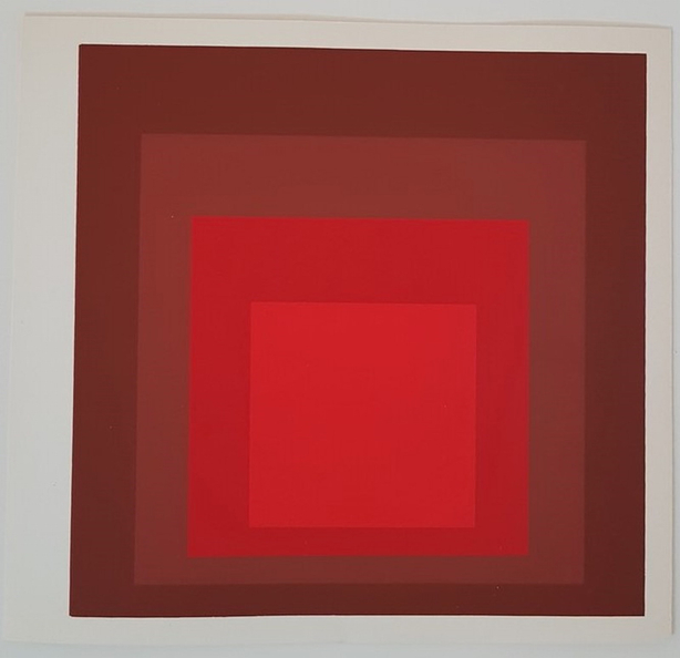 “Geometric Composition” , 1977 (Homage to the Square; Brown Red Red)