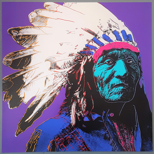 Native American Chief Portrait #1 (Pop Art, Andy Warhol)