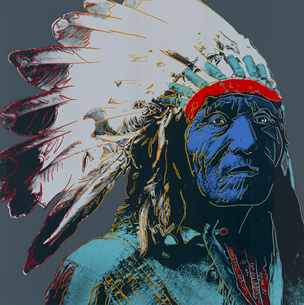 Native American Chief Portrait #2 (Pop Art, Andy Warhol)