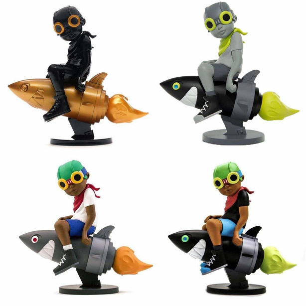 Hebru Brantley Flyboy Set of 4 (Hebru Brantley art toy)